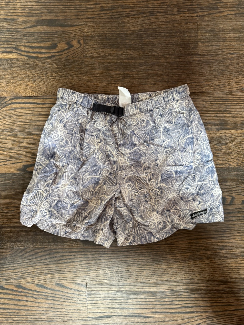 Columbia Blue & White Patterned Casual Shorts